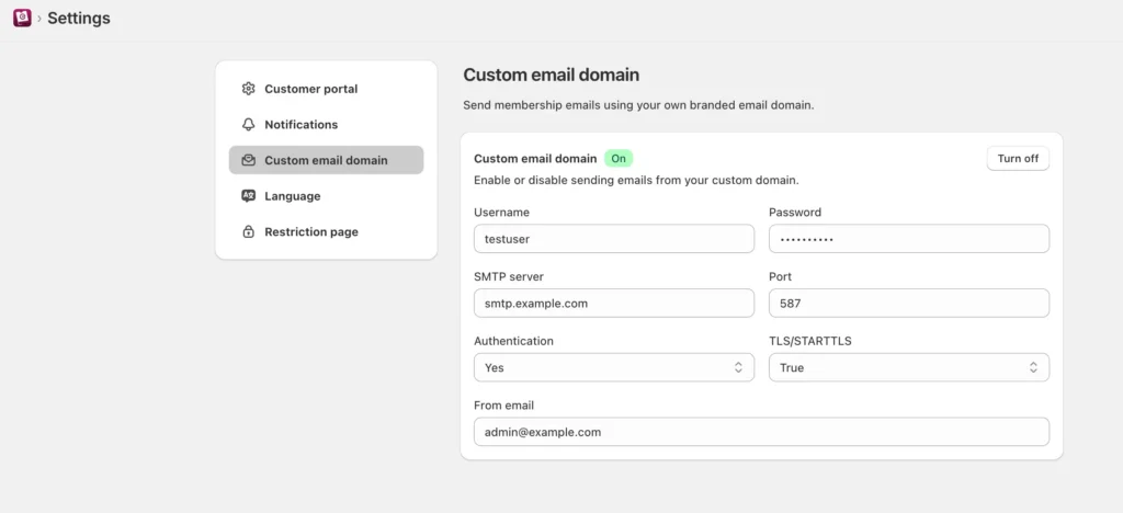 Custom Email Domain (Optional)