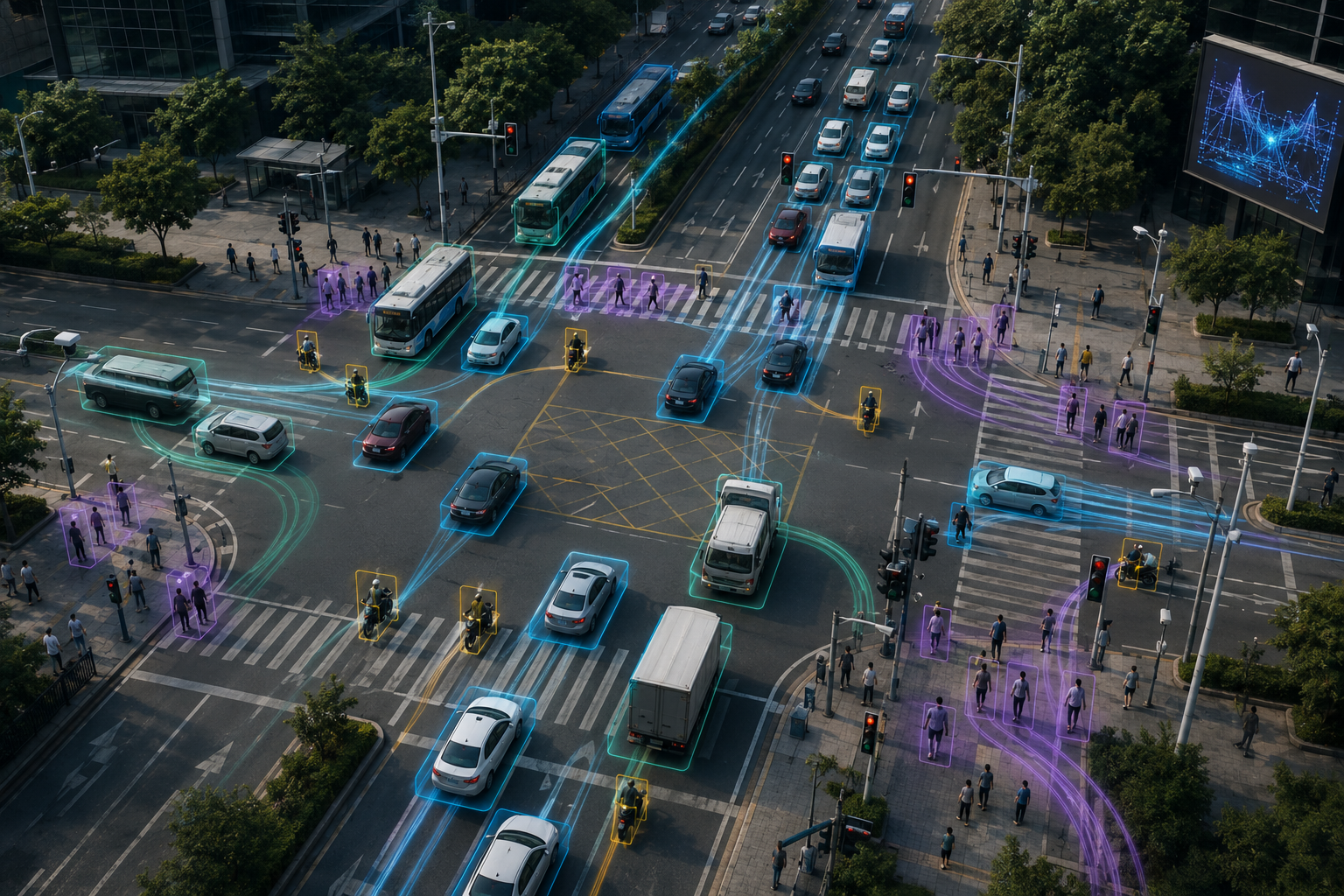 Vehicle and pedestrian flow counting