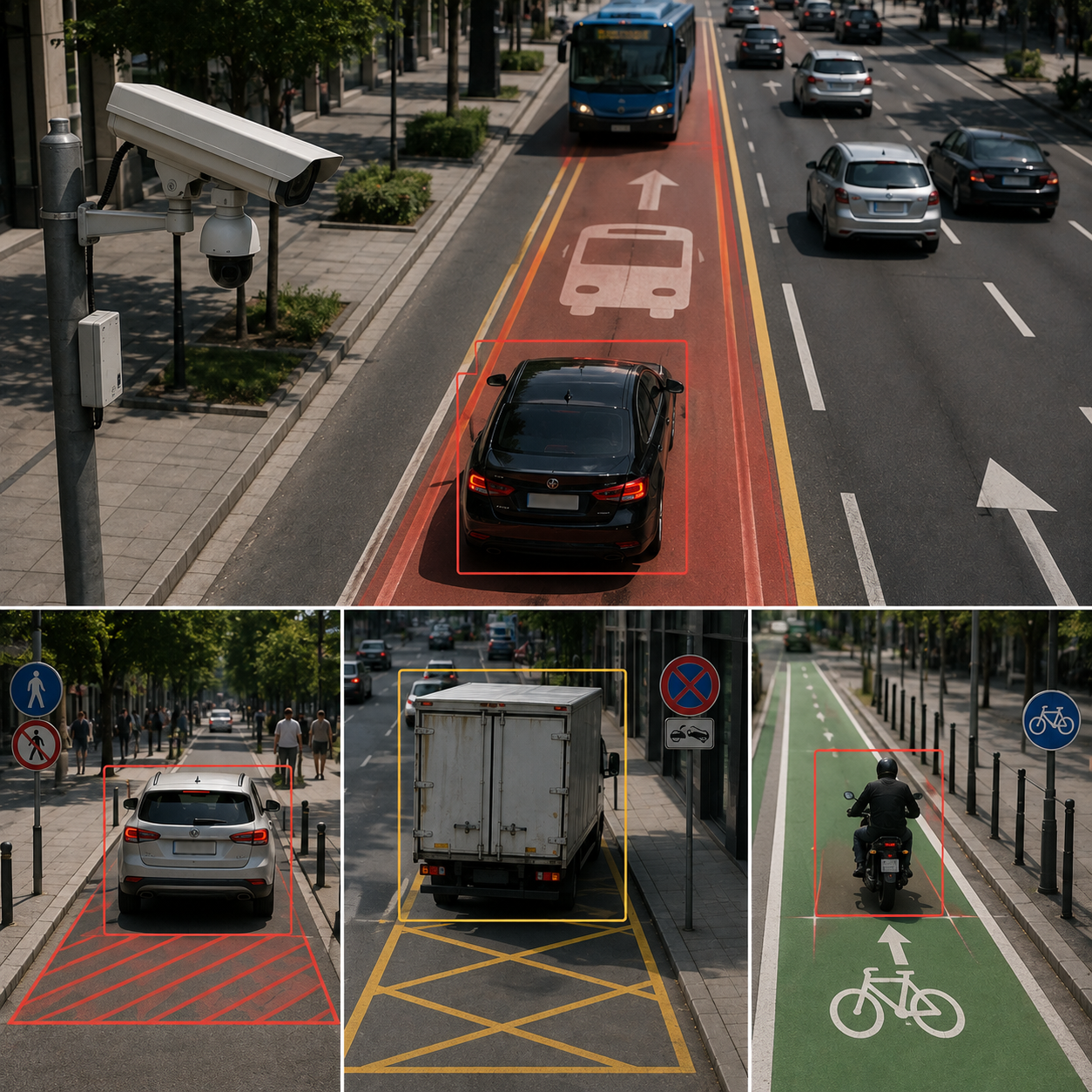 Restricted-zone and bus-lane intrusion detection
